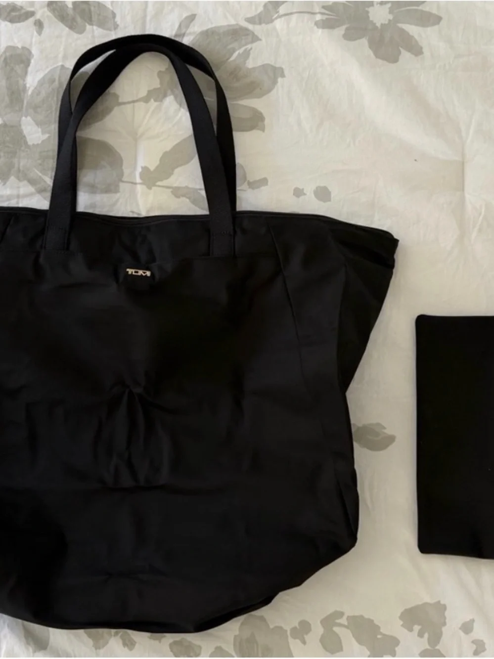 Tumi Black Nylon Duffel Travel Tote Bag
